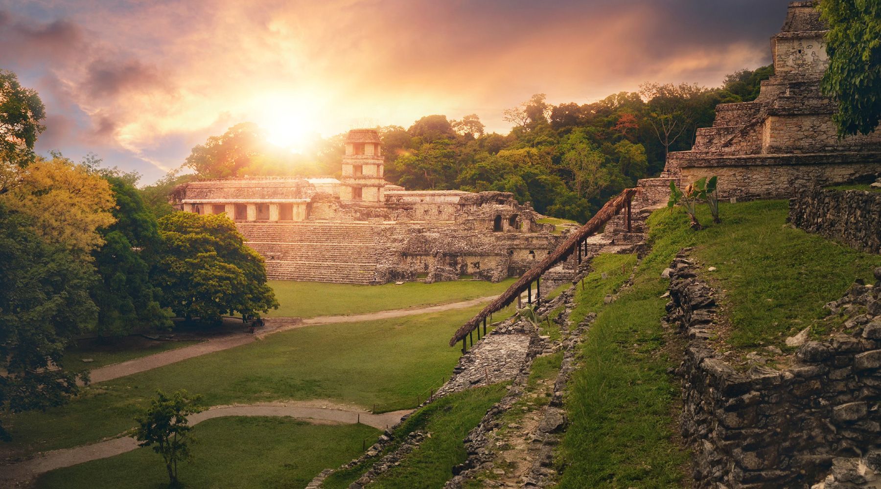 The Archaeological Zone of Palenque in Chiapas